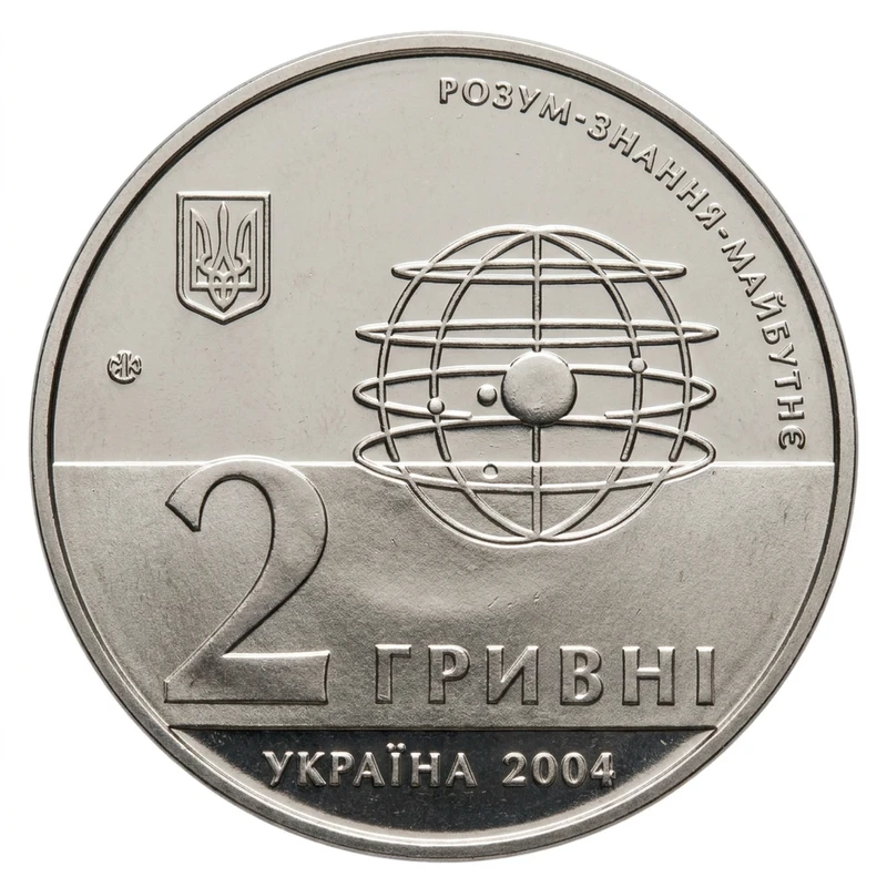 Аверс монети нейзильберу «Монета 200 років Харківському університету», 2004 рік, 2 ₴