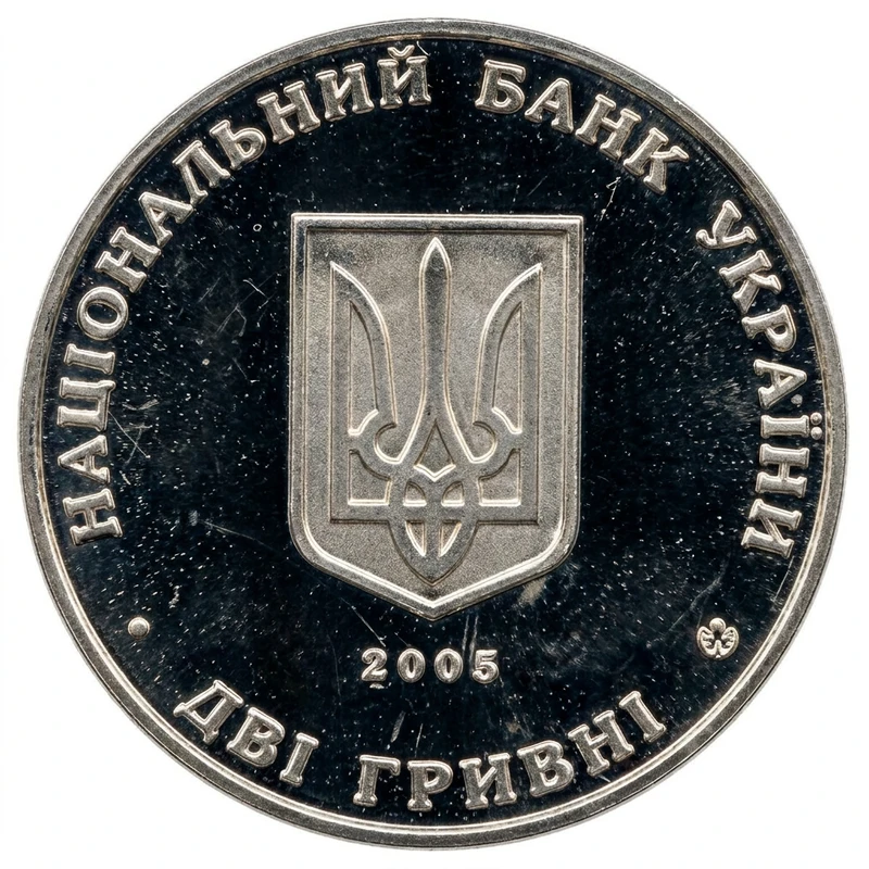 Аверс монети нейзильберу «Монета 100-річчя з дня заснування Інституту виноградарства і виноробства імені В.Є.Таїрова», 2005 рік, 2 ₴