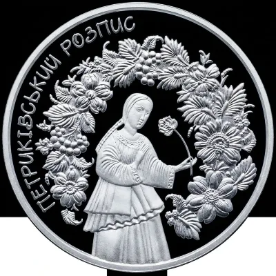 Срібна монета Петриківський розпис 10 грн.