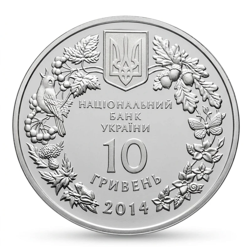 Аверс монети срібла «Срібна монета Цикламен коський (Кузнецова)», 2014 рік, 10 ₴