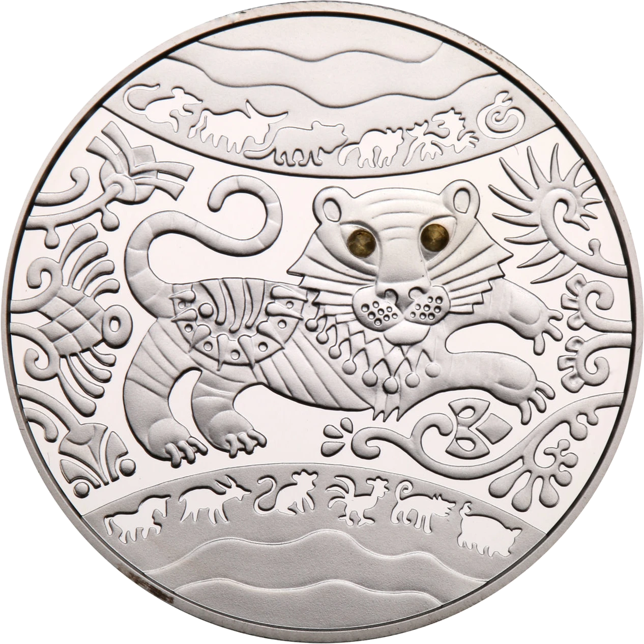 Реверс монети срібла «Срібна монета Рік Тигра», 2010 рік, 5 ₴