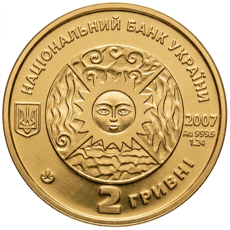 Аверс монети золота «Золота монета Козеріг», 2007 рік, 2 ₴