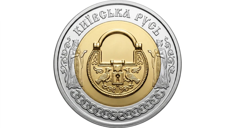 Реверс монети біметалу «Біметалева монета Київська Русь (золото + срібло)», 2001 рік, 20 ₴