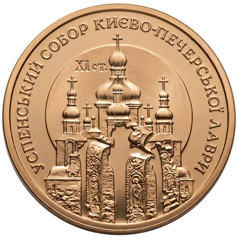 Реверс монети золота «Золота монета Успенський собор Києво-Печерської лаври», 1998 рік, 100 ₴