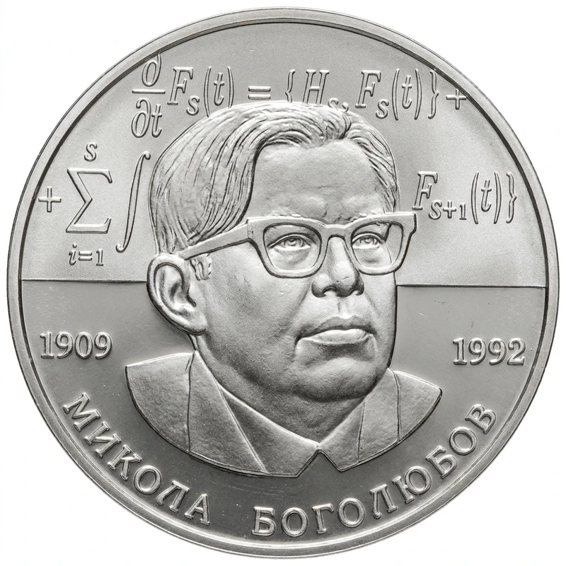 Реверс монети нейзильберу «Монета Микола Боголюбов», 2009 рік, 2 ₴
