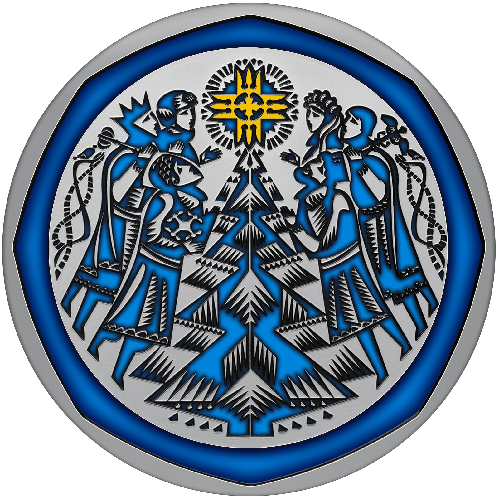 Реверс монети срібла «Срібна монета Новорічна іграшка», 2024 рік, 10 ₴