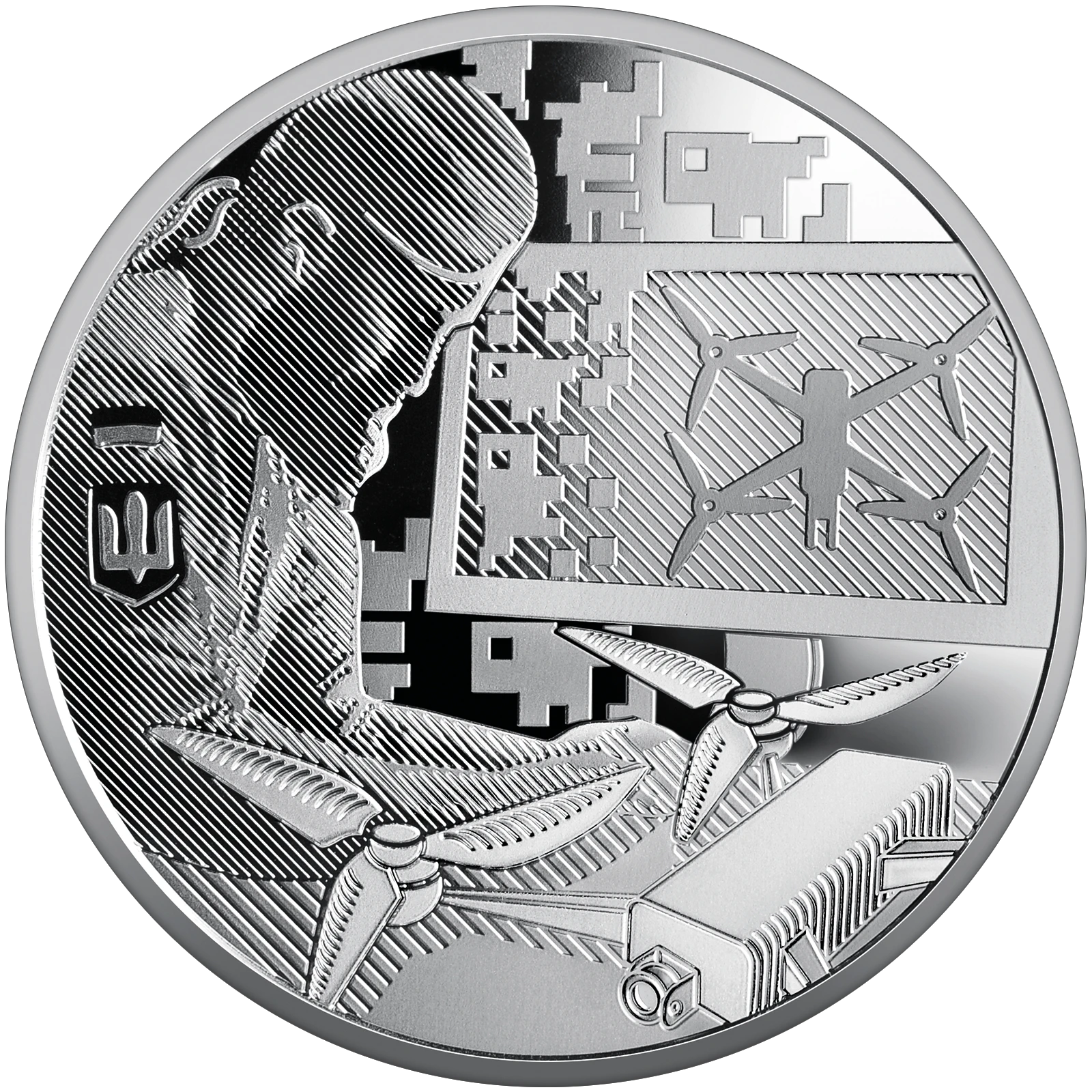Реверс монети нейзильберу «Монета "Країна супергероїв. Дякуємо зброярам!"  у сувенірному пакованні», 2026 рік, 5 ₴